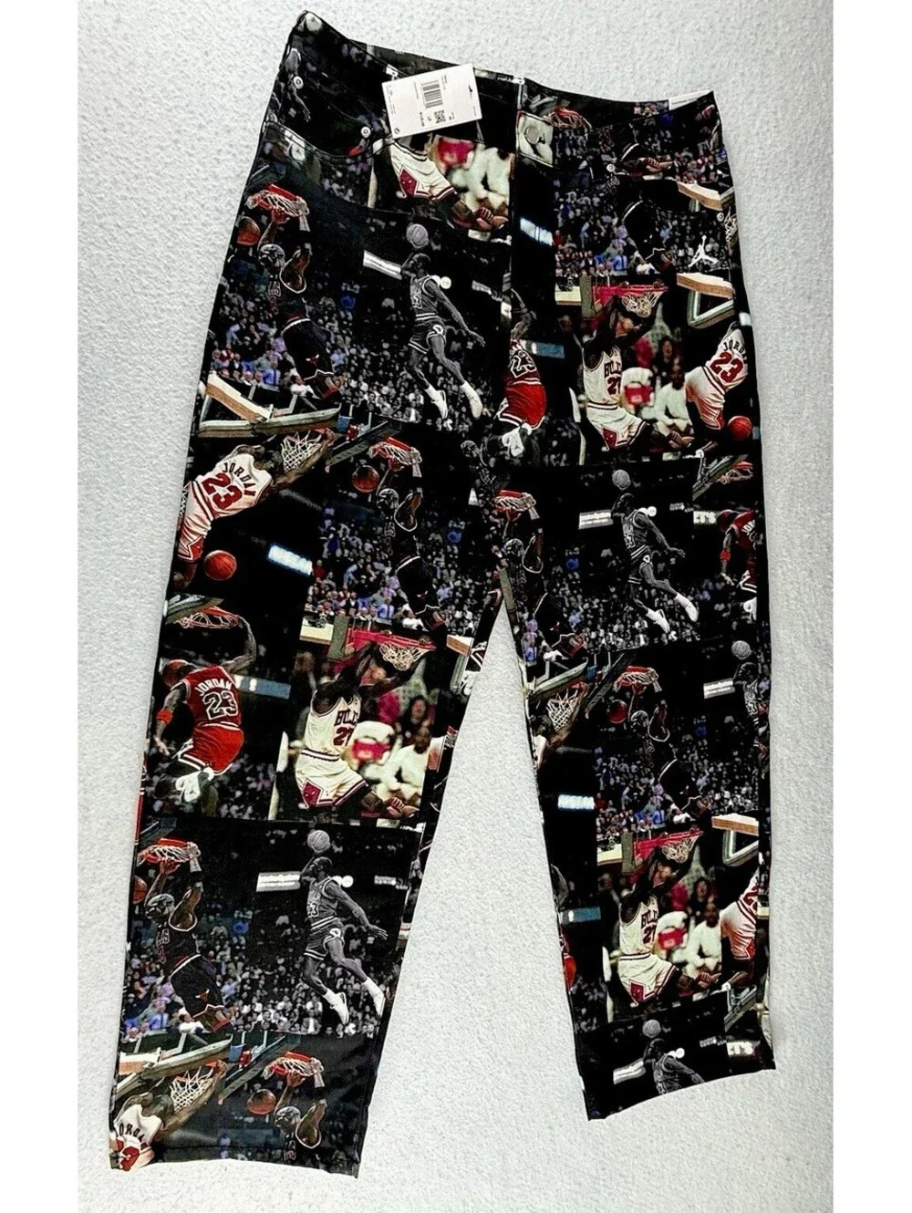 Jordan Men’s Pants 38W Black Cotton Standard Straight Graphic Pockets